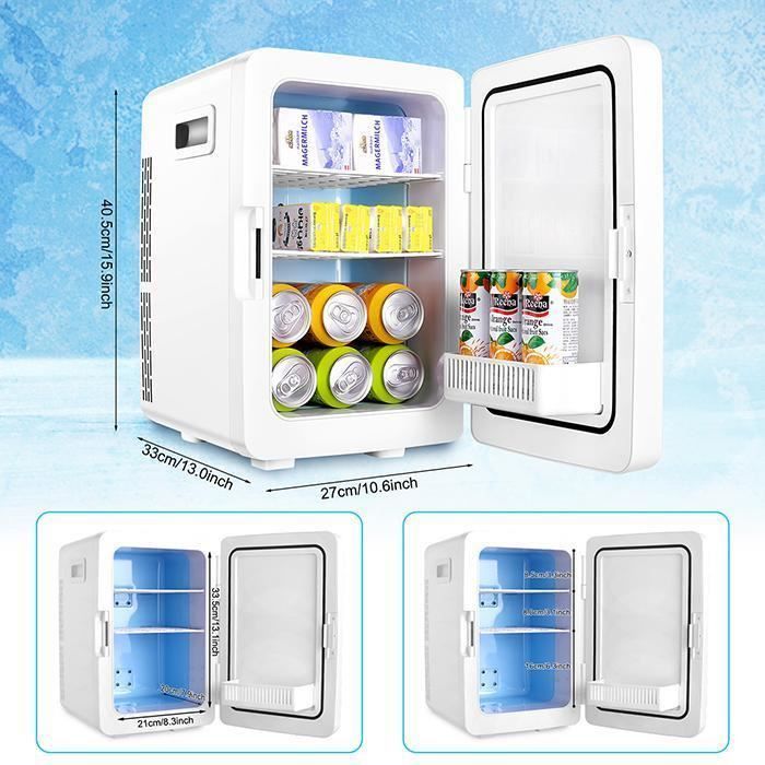 Mini Frigo, Mini Réfrigérateur Silencieux 20L, TOPZONE Minibar