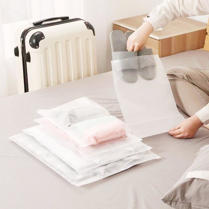 30 Sachets De Rangement Voyage PEVA - 40x30cm, Zippés, Étanches, Transparents