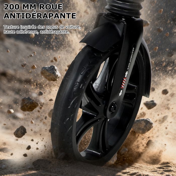 Trottinette enfant 16 pouces pliable avec freins à main, pneus