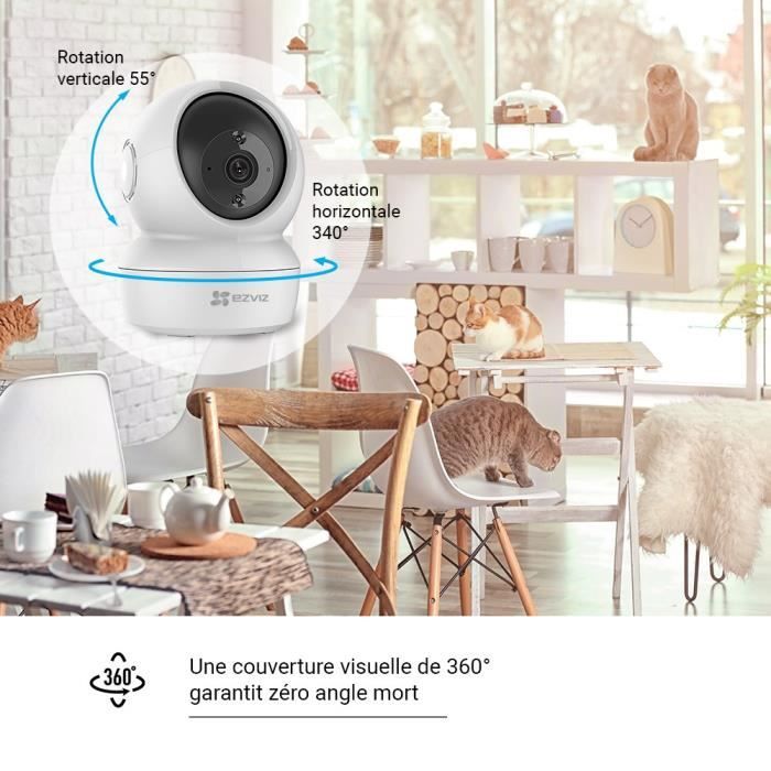 Caméra Wifi Intérieure, 1080P Caméra Pour Chien De Compagnie 150° Grand Caméra Wifi Intérieure, 1080P Caméra Pour Chien De Compagnie 150° Grand