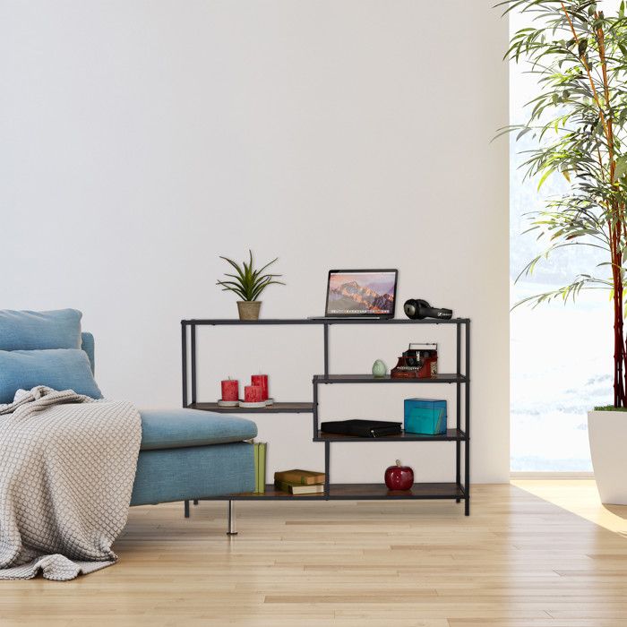Relaxdays Étagère Enfants Maison, 5 Compartiments, Vertical, Livres et Jouets, HxLxP : 122x71x31 cm, Commode, Blanc