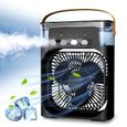 Climatiseur Portable sans Tuyau, 3 Vitesses de Vent, 3 Modes de Brumisation, Refroidisseur d'air avec 5 Trous de Pulvérisation, Noir