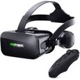 LYVRYJ VR Casque Lunettes 3D Casque de Réalité Virtuelle VR Lunettes Lunettes Films Pack avec télécommande pour 4,0-6,0 Pouces Smart-0