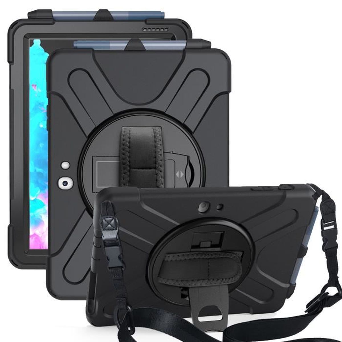 Housse Pour Microsoft Surface Pro 9 Clapet Support Stand Fin Avizar Bleu Nuit - Housse Tablette