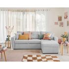 BESTMOBILIER Astoria - canapé d'angle réversible 4 places - convertible avec coffre - en tissu texturé - Gris clair