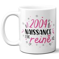 Mug anniversaire 2004- Naissance d'une Reine - 33 cl, céramique - Imprimé en France