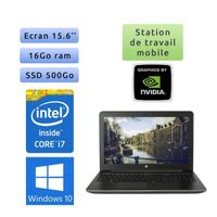 HP Zbook 15 G3 - Windows 10 - i7 16Go 500Go SSD - 15.6 - Webcam - M600M - Station de Travail Mobile PC Ordinateur Noir