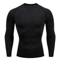 Tee Shirt Compression Homme Maillot Running Baselayer Manches Longues Noir