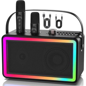 Machine Karaoké Portable Avec 2 Micros Sans Fil - Pour Chanter Partout, à La Maison Ou En Extérieur !