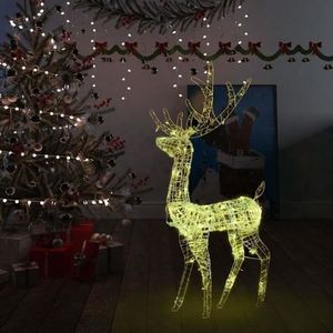 PERSONNAGES ET ANIMAUX Renne de Décoration Noël en Acryliqu avec 140 lumière LED-Pour Jardin d'extérieur ou salon-70 x 41 x 120 cm-Doré