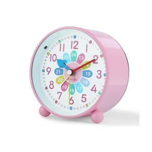 Réveil Enfant Fille Rose - Sans Tic-Tac - Diamètre 8cm - Poids 80g