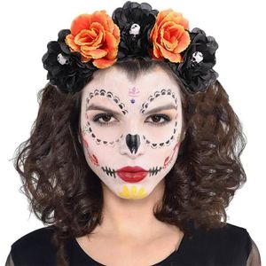 BANDEAU - SERRE-TÊTE Bandeau De Fleur Halloween Serre-Tête De Crâne Vin