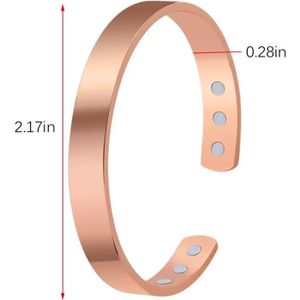 BRACELET - GOURMETTE ZG922500 Bracelet magnétique unisexe cuivre pur énergie Bracelet magnétique Soins de santé
