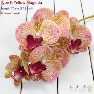 FLEUR ARTIFICIELLE F Magenta jaune - Fleur Artificielle En Soie 1 Tig