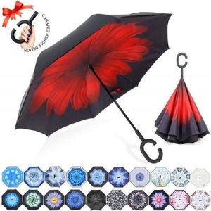 TD® Canne de marche parapluie femme homme Luxe LED décorée réglable +1 –