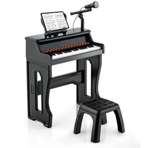 Piano pour enfant à 37 touches avec micro et chaise-53 x 20 x 48 cm-Rose -  Cdiscount Instruments de musique