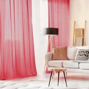 Voilage à Œillets Féerie - 110 x 250 cm - Rouge