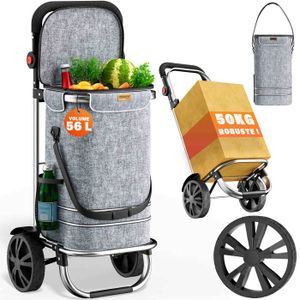 Inateck Chariot de Courses Pliable Caddie Course 41L à Grandes Roues  Silencieuses, Cadre en Aluminium, Sac Imperméable avec Compartiment  Isotherme, Poussette de Marché Noir et Gris : : Cuisine et Maison