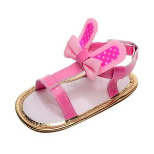 Banconrebébé Bébé Enfants Lapin De Bande Dessinée Oreilles Sandale Douce Plage Plate Roman Chaussures Rose Xyy80423512pk