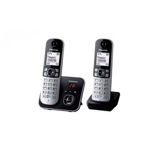 Téléphone fixe Téléphone sans fil Panasonic KX-TG6822 Noir Répond