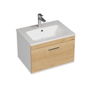 MEUBLE VASQUE - PLAN Meuble salle de bain simple vasque 1 tiroir Chêne 