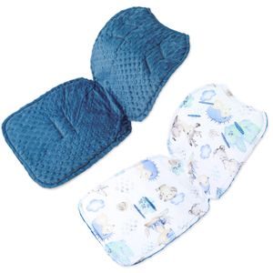 REDUCTEUR SIÈGE AUTO Coussin de siège de poussette 75 x 35 cm - coussin pour Réducteur siège auto pour de enfant -Minky Hérisson bleu