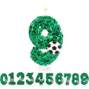 BOUGIE ANNIVERSAIRE Bougies D'Anniversaire Numéro 9, 3D Football Vert 