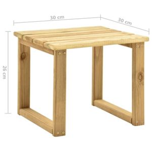 CHAISE LONGUE VBESTLIFE Table de transat 30x30x26 cm Bois de pin imprégné1
