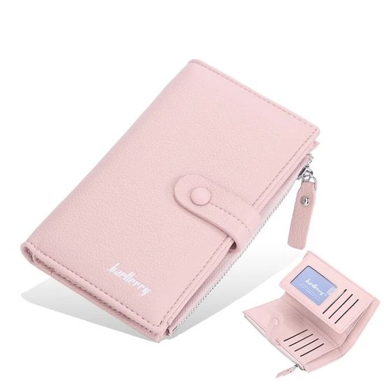 Petit Portefeuille En Cuir PU Bifold Avec Poche à Pièces Zippée