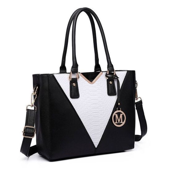 Sac à Main Femme Miss Lulu En PU Souple - Cabas Bandoulière Minimaliste, 3 Poches, Pour Travail/voyage