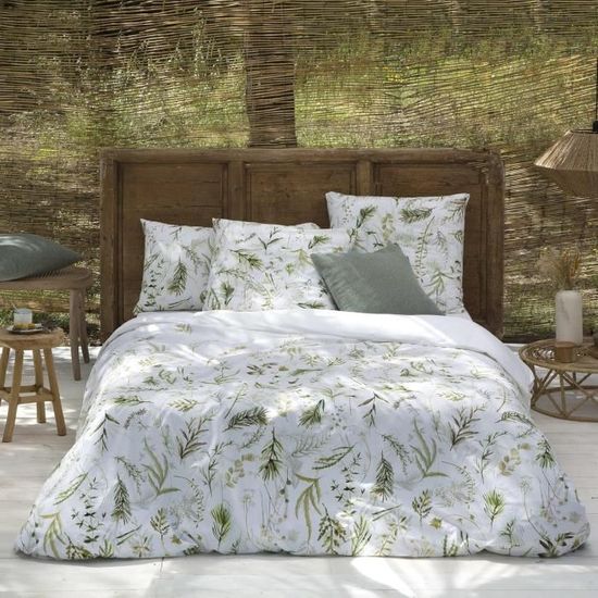 Housse De Couette ETHERE KASALA 260x240 Cm Pour Lit 180 Cm - 100% Coton 200 Fils, Ultra Doux, Boutons Cachés