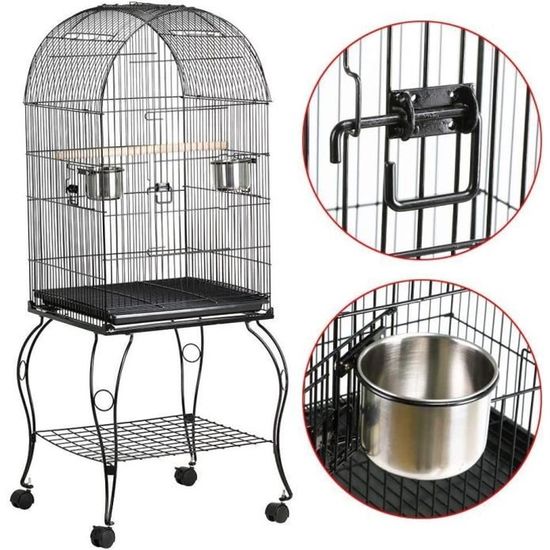 Cage Oiseaux Volière Portable Design pour Perruche Calopsitte Canari ...
