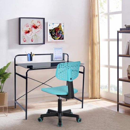 Chaise De Bureau Enfant Chaise Etudiante Chaise Avec Roulettes Turquoise Pp Plastique Fauteuil Hauteur Reglable 40 5x37x75 87 Cm Achat Vente Chaise De Bureau Bleu Soldes Sur Cdiscount Des Le 20 Janvier Cdiscount