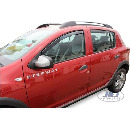HEKO Déflecteurs D'Air 4 Pcs Pour Dacia Sandero / Stepway Depuis 2021 – In-Channel Fumés – Protection Pluie & Vent