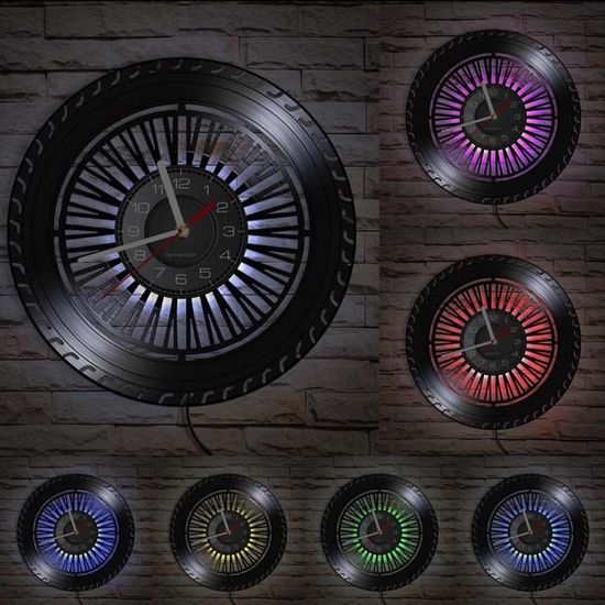 Gadget GENERIQUE Horloge Murale Jante Automobile à led bleue