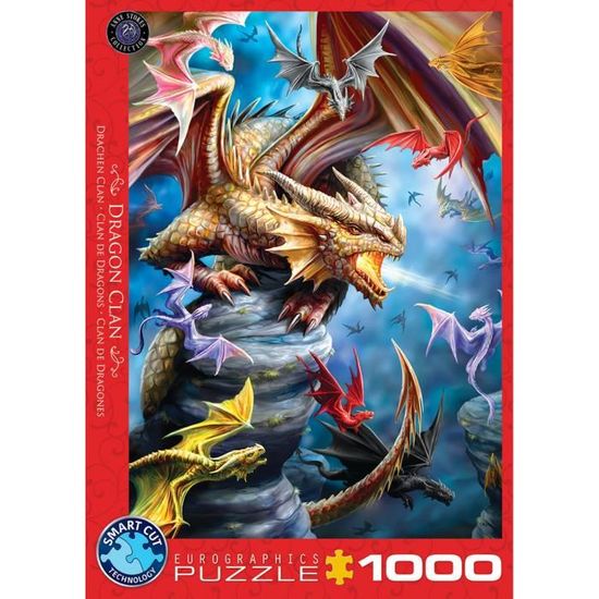 Puzzle 1000 pièces - EUROGRAPHICS - Clan du dragon - Fantastique - Adulte - Intérieur