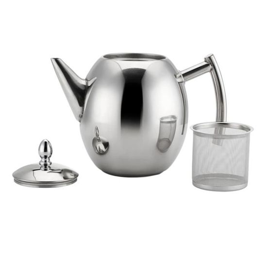 Théière Acier Inoxydable 1L Avec Infuseur - Compatible Induction Pour Thé En Vrac