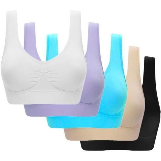 Lot De 5 Soutiens-Gorge De Sport Pour Ados - Sans Armatures Confortables