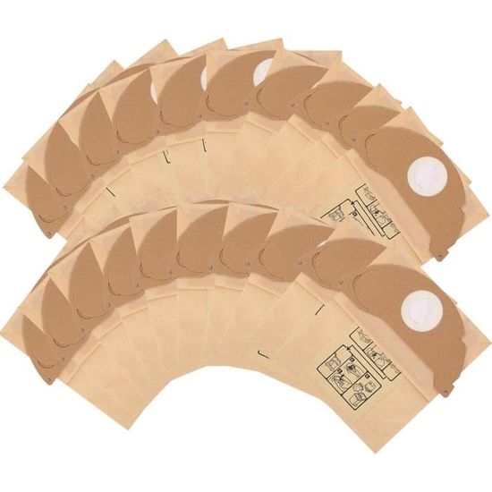 20 Sacs Aspirateur Staubbeutel24 Compatibles Kärcher WD 2.000 à WD 2.499, Modèles A 2003, A 2004, A 2054, WD 2