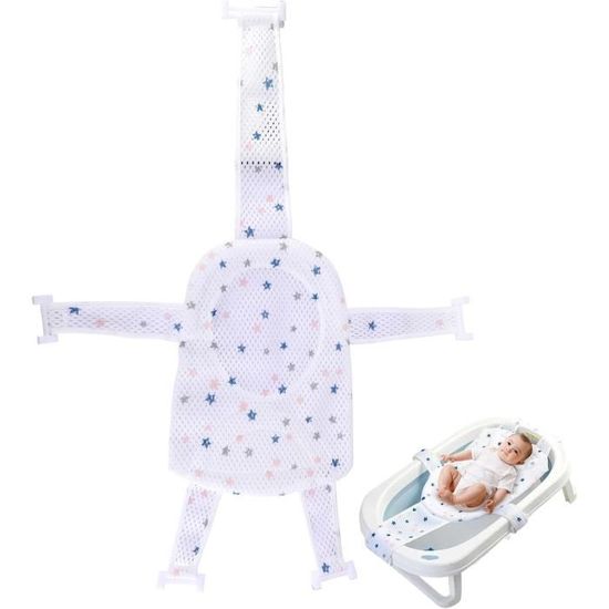 CUEMOON Coussin De Bain Bébé 3D Antidérapant - Réducteur Baignoire Ergonomique, Soutien Confortable Tête & Dos, Ultra Doux Et Sécurisé