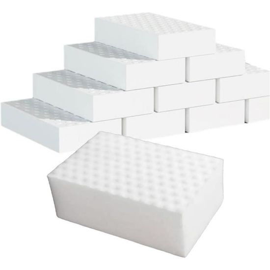 Lot De 100 éponges Magiques En Mélamine - Nettoyage Multi-surfaces Sans Produit - Taille 10x6x2 Cm - Pour Cuisine, Salle De Bain, Voiture