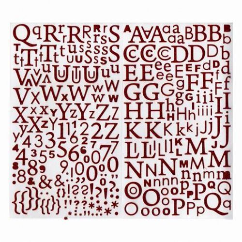 ALPHABET AUTOCOLLANT- ROUGE PAILLETÉ Rouge