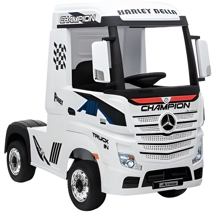 Mercedes Actros 12v Blanc - Tracteur électrique pour enfants à batterie avec télécommande