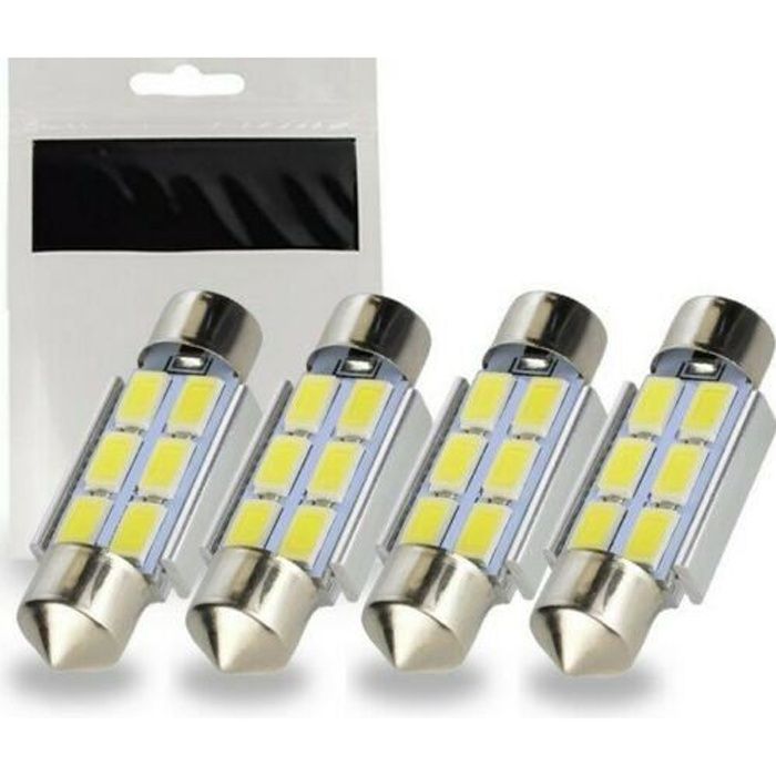 Ampoule C5W LED 36mm 12V Navette Blanc 6500K Canbus