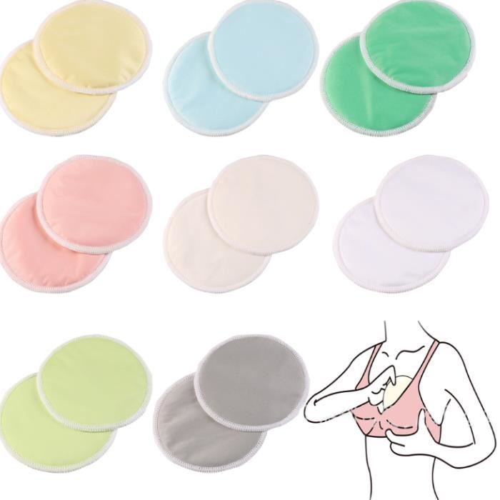 16 PCS Coussinets d'Allaitement Lavables et Réutilisables en Fibres de bambou organique Grande Taille 12 CM/4.7- avec 1 Sac à Linge