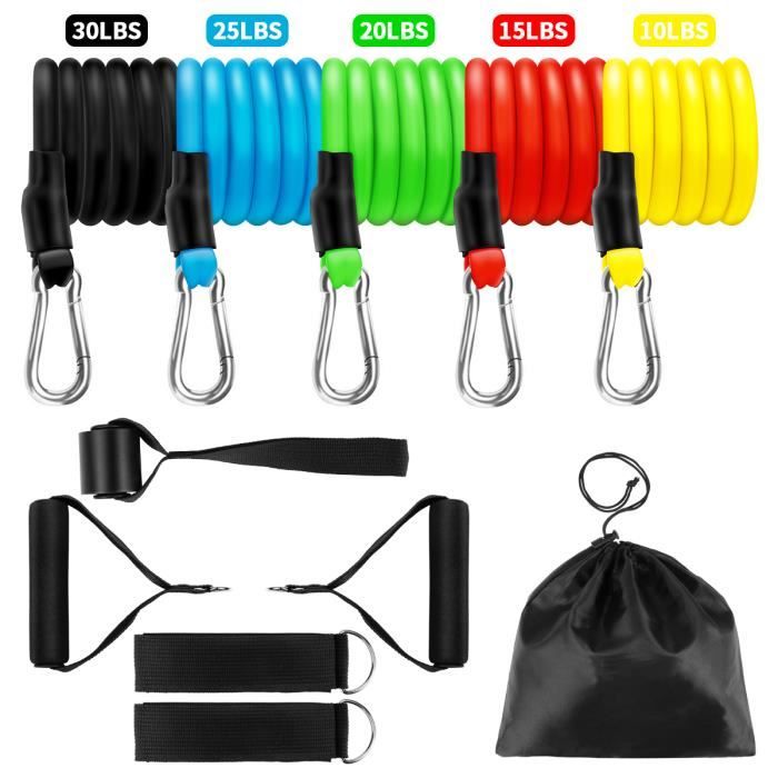Kit de Bandes de Résistance Elastiques Musculation Bandes de Fitness 11PCS pour l'exercice