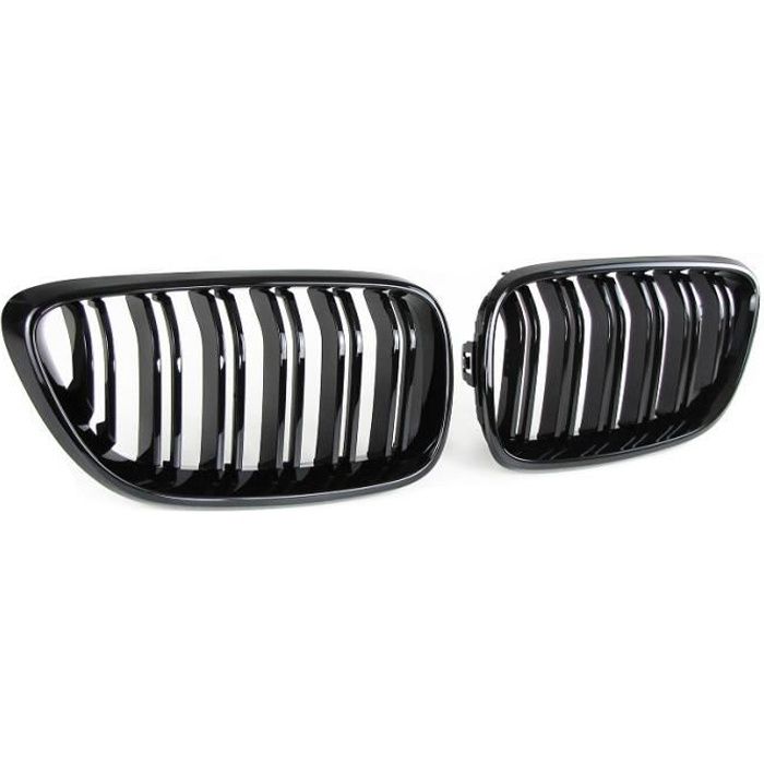 2 GRILLE DE CALANDRE DOUBLE LAME NOIR BRILLANT BMW SERIE 2 F22 COUPE ET F23 A PARTIR DE 09/2013