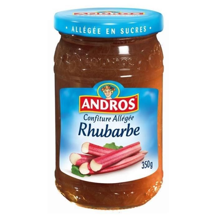 ANDROS ALLEGE - Allégée Confiture Rhubarbe 350G - Lot De 4