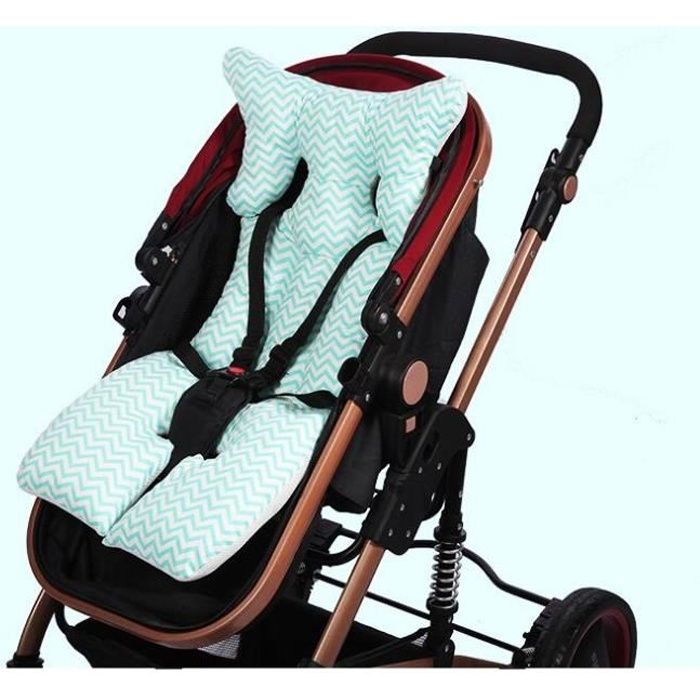 Poussette Coussin Soutien Bébé en Coton Ultra Souple à Toute Saison Coussin Réducteur de Landau Bleu