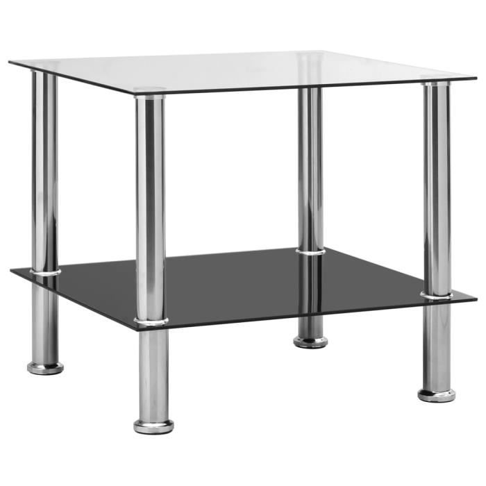 Nouveau Design - Table d'appoint Table console Sacandinave Table basse meuble Transparent 45x50x45 cm Verre trempé®BJIOGH®